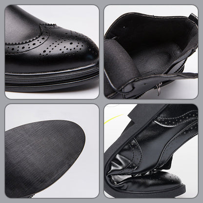 Snörning och snidade Wingtip Brogue-stövlar för män