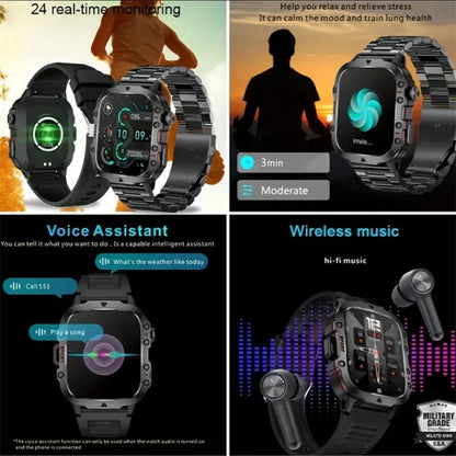 🔥Robust smart klocka för utomhusbruk - 100+ sportmodi⌚️