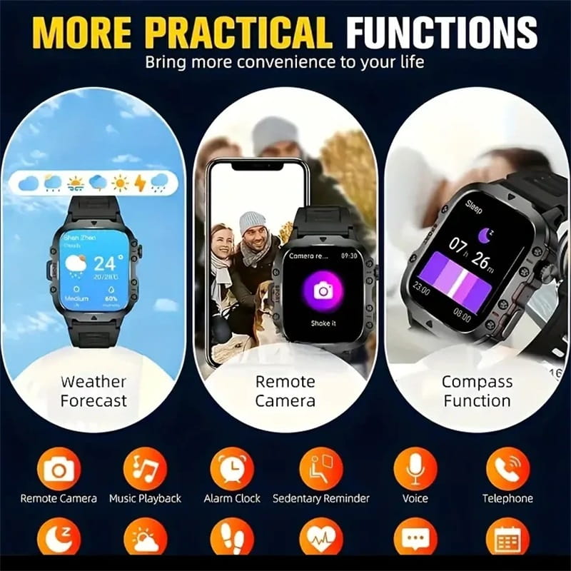 🔥Robust smart klocka för utomhusbruk - 100+ sportmodi⌚️