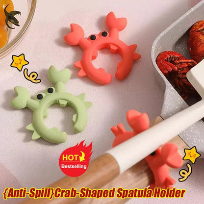 🥳REA🦀 Krabbformad köksredskapshållare – enhandsmanövrerad, spillsäker, värmebeständig och hållbar 🍳✨