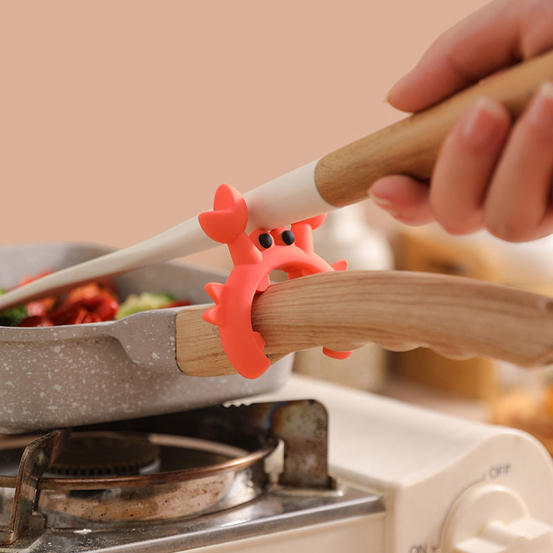 🥳REA🦀 Krabbformad köksredskapshållare – enhandsmanövrerad, spillsäker, värmebeständig och hållbar 🍳✨