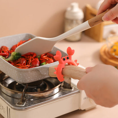 🥳REA🦀 Krabbformad köksredskapshållare – enhandsmanövrerad, spillsäker, värmebeständig och hållbar 🍳✨