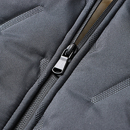 Få 49% rabatt Mäns kviltad vinterjacka med fuskpälsfoder