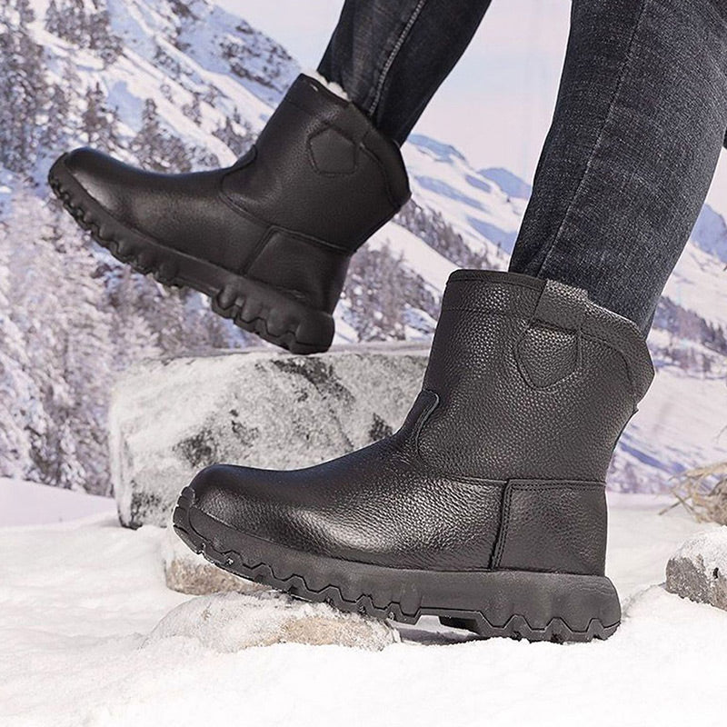 ✨Få 50% rabatt💖Plush Lining Warm Leather Snow Boots