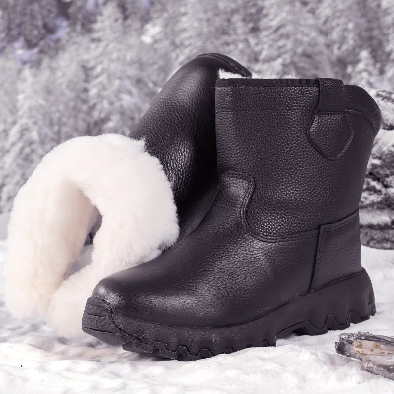 ✨Få 50% rabatt💖Plush Lining Warm Leather Snow Boots