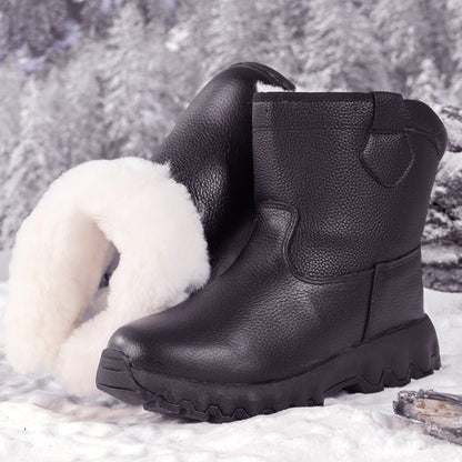 ✨Få 50% rabatt💖Plush Lining Warm Leather Snow Boots