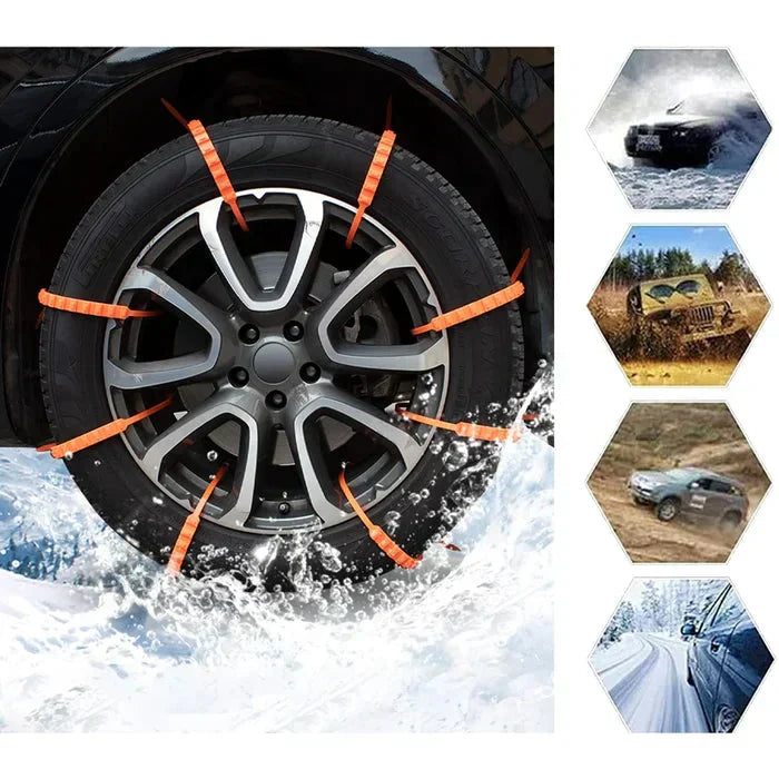 🚗Kampanj 2026 – 50 % rabatt!❄️🌨️ Universella återanvändbara snökedjor i nylon – säker vinterkörning✨Sand, snö och lera✨