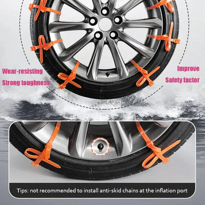 🚗Kampanj 2026 – 50 % rabatt!❄️🌨️ Universella återanvändbara snökedjor i nylon – säker vinterkörning✨Sand, snö och lera✨