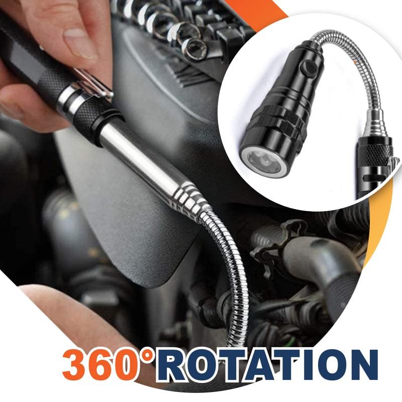 🔦 50% RABATT NU! 🧲 Multifunktionell Magnetisk Teleskop Ficklampa – Utdragbar & 360° Roterbar – Perfekt för Reparationer & DIY 🛠️