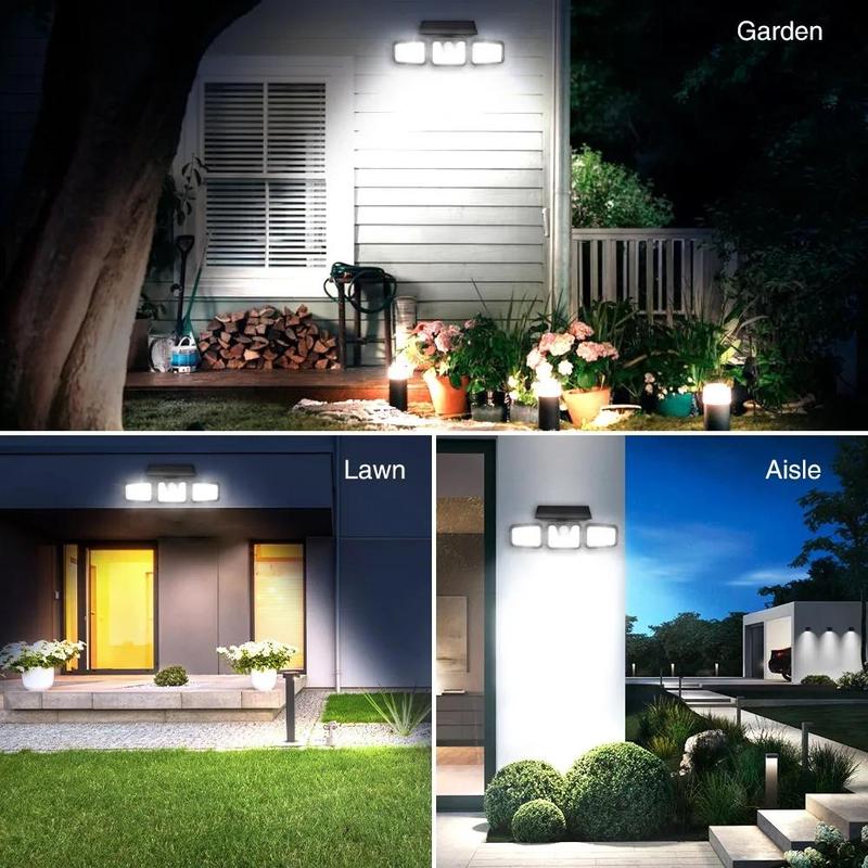 💡 50% RABATT! ☀️ Solarvägglampa 3-Huvuden – Sensorljus, Väderbeständig & Energisnål 🔋
