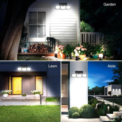 💡 50% RABATT! ☀️ Solarvägglampa 3-Huvuden – Sensorljus, Väderbeständig & Energisnål 🔋