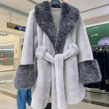 ❄️ Vinterspecial ❄️ Konstgjord minkpäls Varm kappa