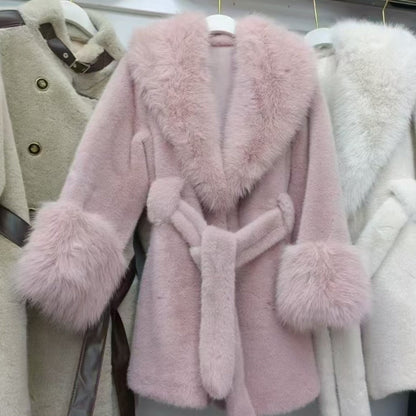 ❄️ Vinterspecial ❄️ Konstgjord minkpäls Varm kappa