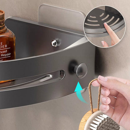 Hörn duschhylla utan borrning med krokar