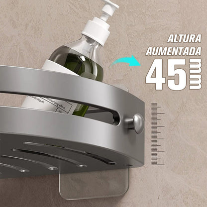 Hörn duschhylla utan borrning med krokar