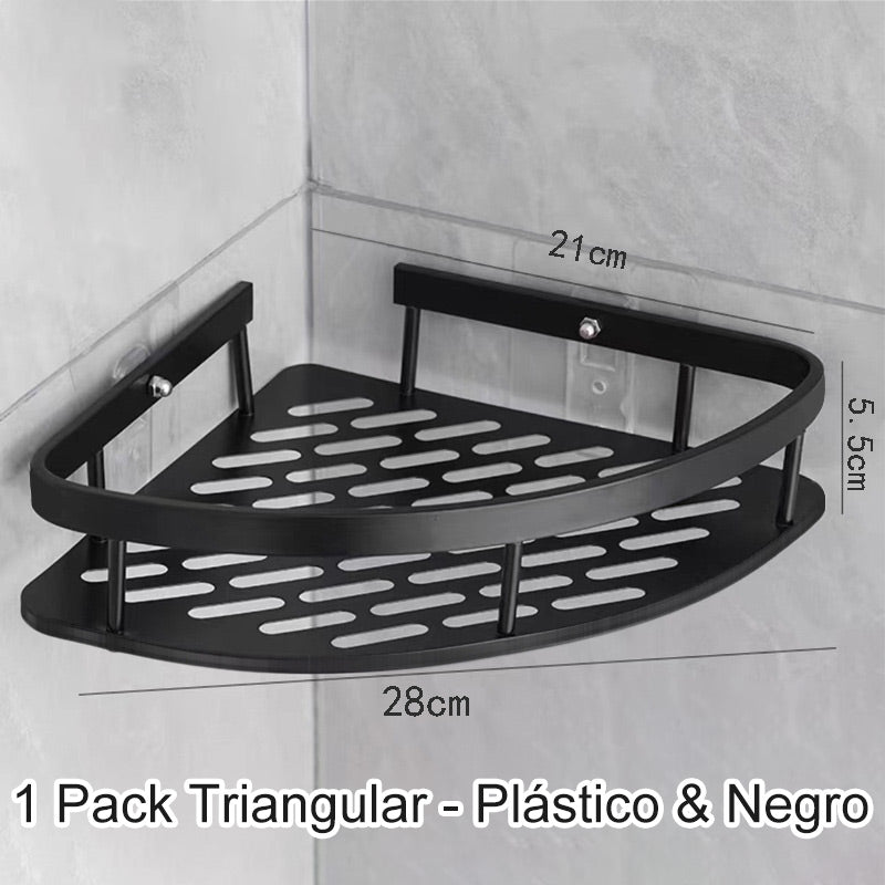 Hörn duschhylla utan borrning med krokar