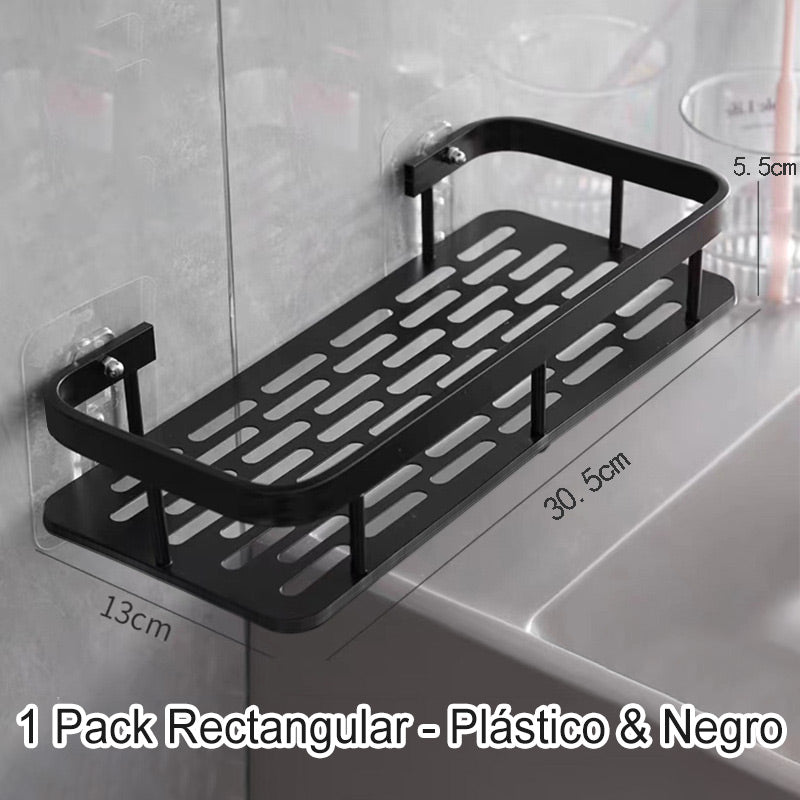 Hörn duschhylla utan borrning med krokar