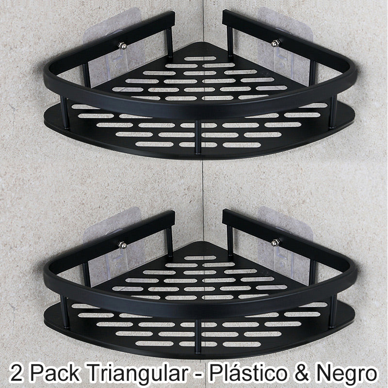 Hörn duschhylla utan borrning med krokar