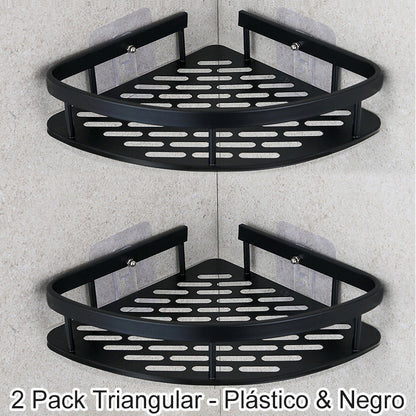 Hörn duschhylla utan borrning med krokar