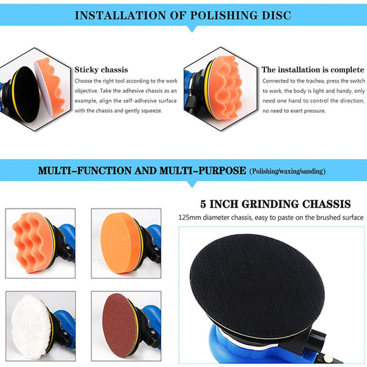 Professionell pneumatisk orbital polermaskin Slip- och slipmaskin