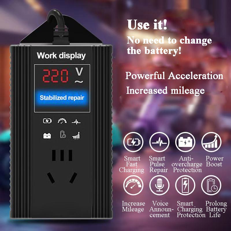 Elektrisk batteripulsreparationsladdare med LCD-display