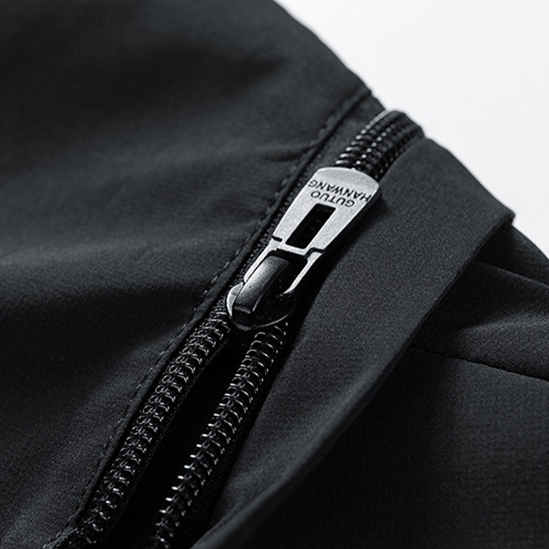 Casual varm jacka med dragkedja och huva för män