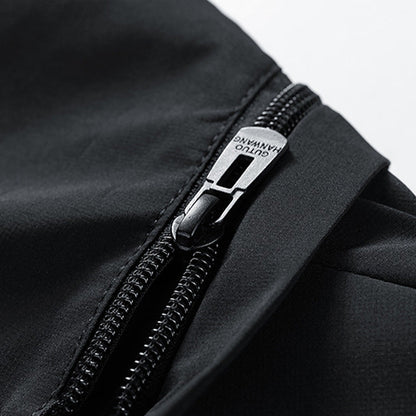 Casual varm jacka med dragkedja och huva för män