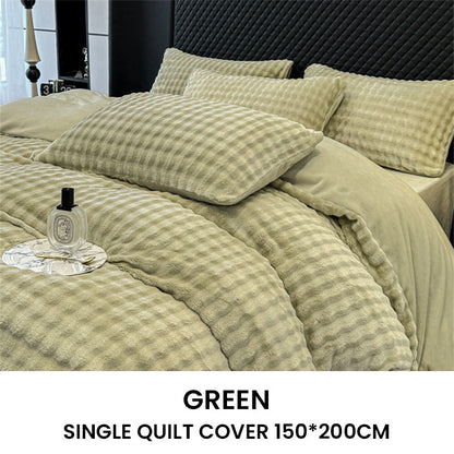 🛏️ 50% RABATT NU! ✨ Vinter Fluffig Plush Milk Velvet Tröstset - Ultra-mjuk termisk design med modernt broderi för mysig sängkläder 🏠❄️