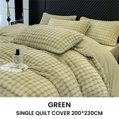 🛏️ 50% RABATT NU! ✨ Vinter Fluffig Plush Milk Velvet Tröstset - Ultra-mjuk termisk design med modernt broderi för mysig sängkläder 🏠❄️