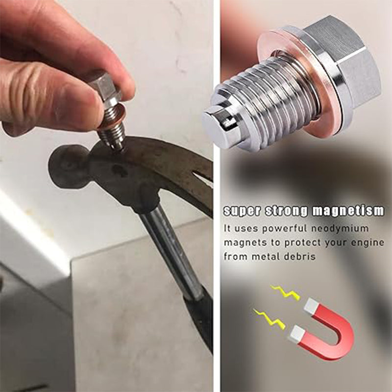 Magnetisk oljeavtappningsplugg med bricka