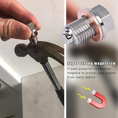 Magnetisk oljeavtappningsplugg med bricka