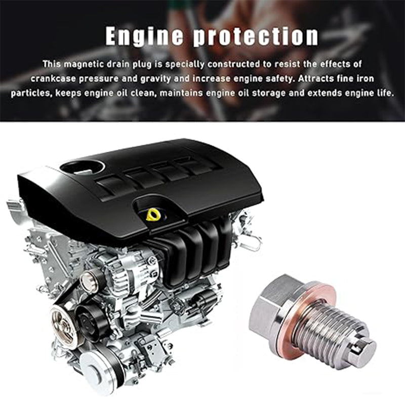 Magnetisk oljeavtappningsplugg med bricka