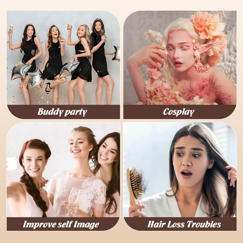 🔥wig Långt hårskiktade lugg peruker