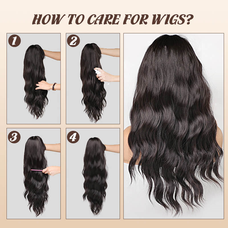 🔥wig Långt hårskiktade lugg peruker