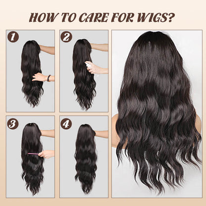 🔥wig Långt hårskiktade lugg peruker