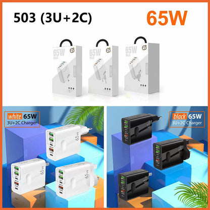 65W snabbladdare med flera portar