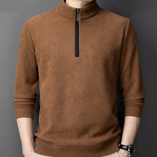 🔥Tidsbegränsat specialerbjudande🔥Quarter Zip Pullover med plyschfoder för herrar - Köp 2 och få fri frakt