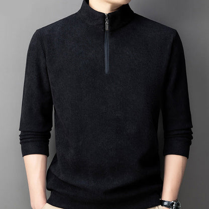 🔥Tidsbegränsat specialerbjudande🔥Quarter Zip Pullover med plyschfoder för herrar - Köp 2 och få fri frakt