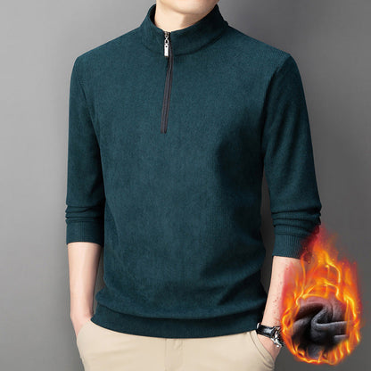 🔥Tidsbegränsat specialerbjudande🔥Quarter Zip Pullover med plyschfoder för herrar - Köp 2 och få fri frakt