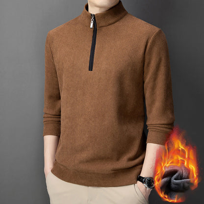 🔥Tidsbegränsat specialerbjudande🔥Quarter Zip Pullover med plyschfoder för herrar - Köp 2 och få fri frakt