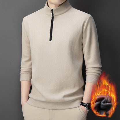 🔥Tidsbegränsat specialerbjudande🔥Quarter Zip Pullover med plyschfoder för herrar - Köp 2 och få fri frakt