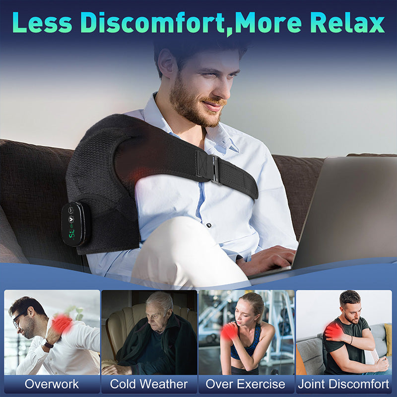💆‍♀️ 60% RABATT! 🔥 Värmande Axelrem med Vibration för Män & Kvinnor – Lindrar Muskelspänning, Justerbar & Perfekt För Avslappning Hemma Eller På Resan 🧘‍♂️