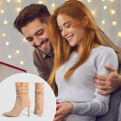 💖Limiterad försäljning 50% rabatt💖Kvinnors korta stövlar med hög klack och spetsig tå