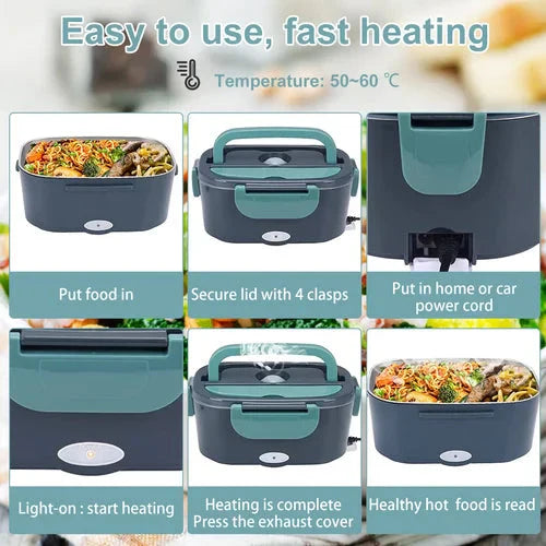 🎁NYÅR 2026 HET REA - Begränsad tid 50% RABATT🔥2-i-1 Bärbar Dual Voltage Electric 7-delad Set Lunchbox
