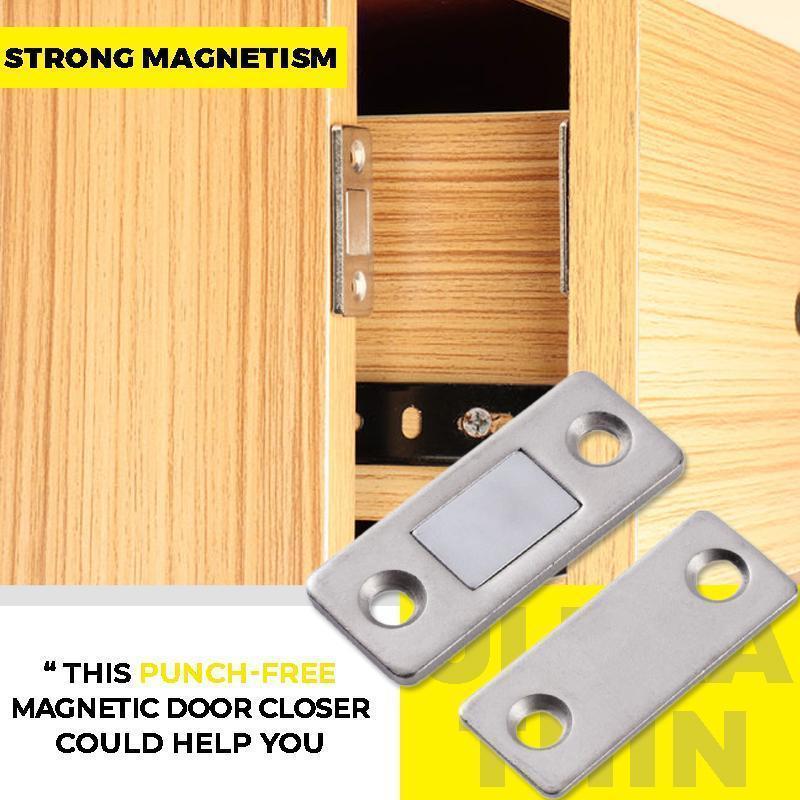 🔥⏰Köp 1 Få 1 gratis 🧲 Icke-Perforerad Magnetisk Dörrstängare – Enkel Installation, Tyst Stängning & Justerbar Kraft för Hem/Kontor 🔧✨📦