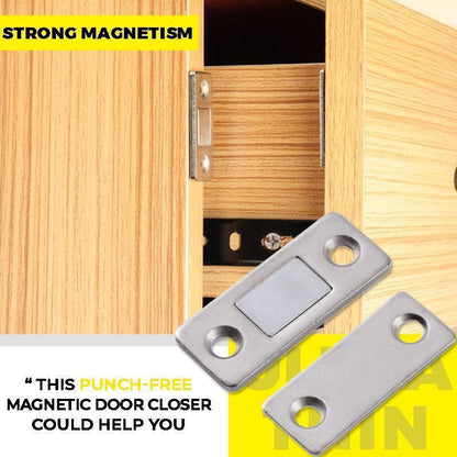 🔥⏰Köp 1 Få 1 gratis 🧲 Icke-Perforerad Magnetisk Dörrstängare – Enkel Installation, Tyst Stängning & Justerbar Kraft för Hem/Kontor 🔧✨📦
