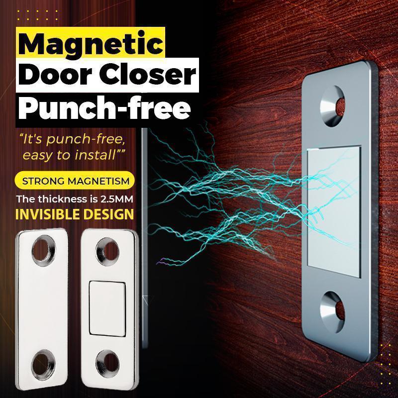 🔥⏰Köp 1 Få 1 gratis 🧲 Icke-Perforerad Magnetisk Dörrstängare – Enkel Installation, Tyst Stängning & Justerbar Kraft för Hem/Kontor 🔧✨📦