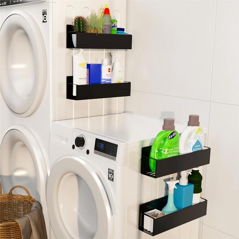 Magnetic Spice Organiser, svart organiserings- och förvaringsställ för kylskåp och ugn