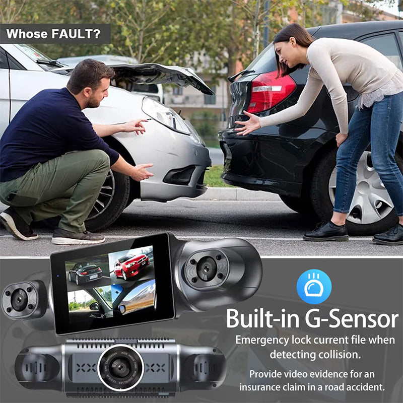 🎉Tillfälligt erbjudande⌛️Förarens säkerhet - 4-kanalig FHD dashcam med ultravid vinkel