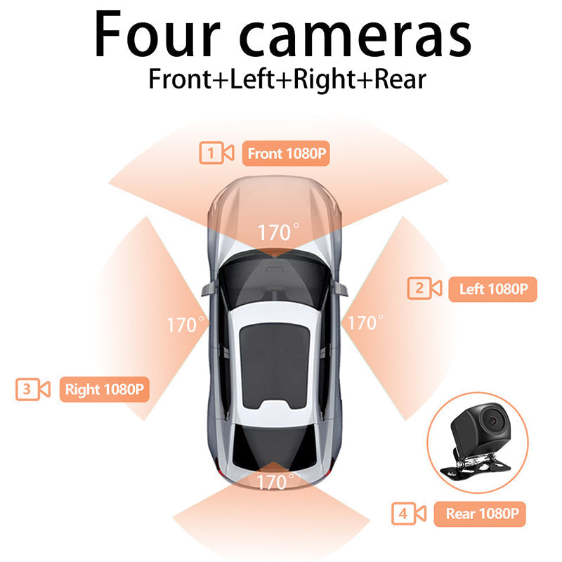 🎉Tillfälligt erbjudande⌛️Förarens säkerhet - 4-kanalig FHD dashcam med ultravid vinkel